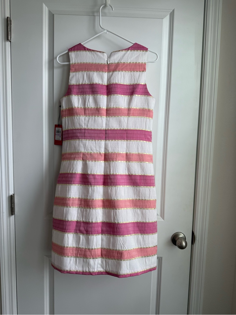 Vince Camuto NWT Metallic Stripe Brocade Shift Dress Sz 6 - Picture 2 of 3